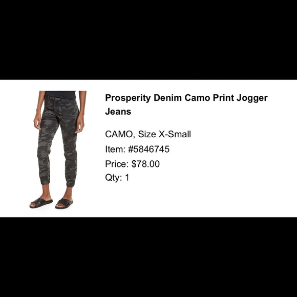Prosperity Denim Black Gray Camo Print Jogger Jeans XS - Picture 10 of 10